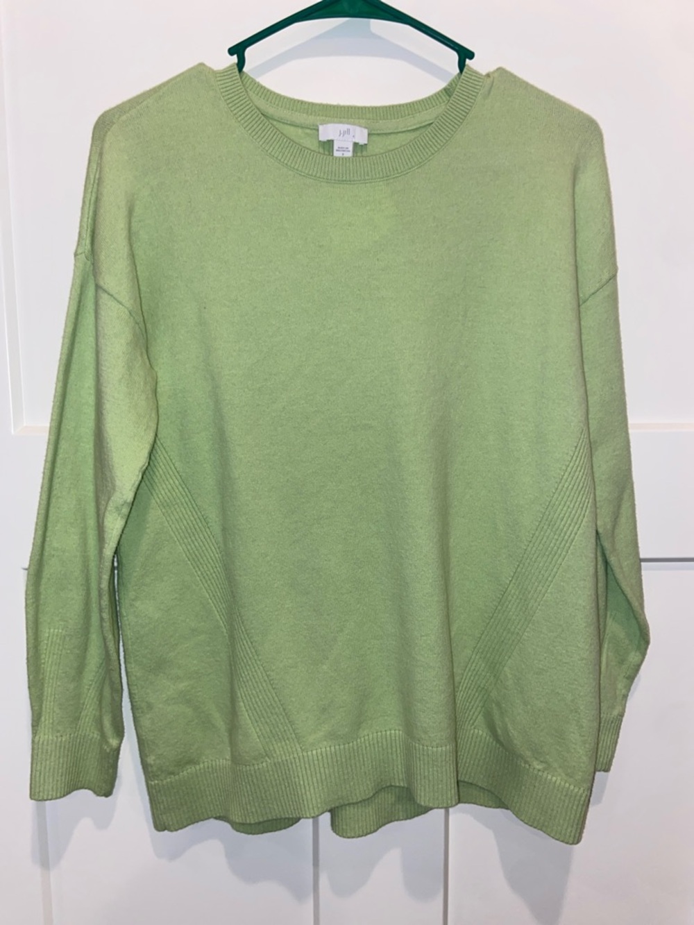 S J. Jill Soft Lime Green Crewneck Sweatshirt